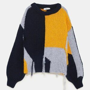 Zara Fringed Contrasting Wool Mohair Sweater